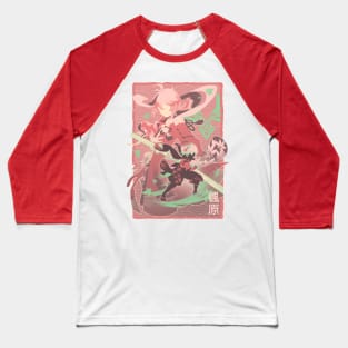 Scarlet Leaves Pursue Wild Waves v2 Baseball T-Shirt